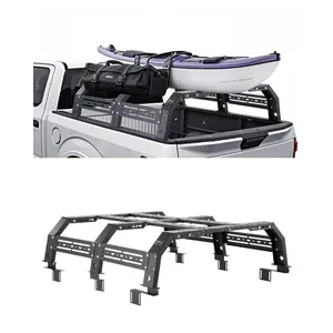 summervibes VEVOR Overland Truck Bed Rack, 51.2-65.4 in Width, Adjustable Overland Bed Cargo Rack with Sidebar, 900 lbs Static Capacity, Compatible with Mid-Size Trucks Tacoma/Ranger/Gladiator JT/Colorado/Canyon