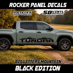 Decals for Toyota Tundra Big Letter Mountain Black 2 Pieces 75x10 inches Easy to install