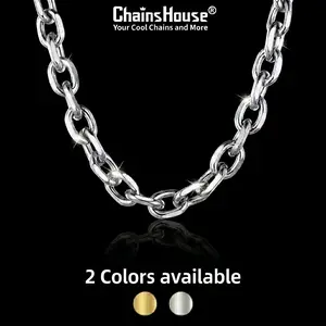 ChainsHouse 18K Gold Plated Rolo Cable Chain Summervibe Stainless Steel Necklaces for Men Women, 3/5/7/9/12mm Width, 18/20/22/24/26/28/30 Inches Length Casual Daily Unisex Chunky Chain Hip Hop Necklace for Men Women CHN18309