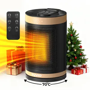 Syvio space heater Indoor Small Portable Electric Heater with Thermostat Remote Control 70° Oscillation 12-Hour Timer 5 Modes 1500W 120V PTC Ceramic Fast Safe Heating