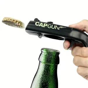 Cap Gun Creative Bottle Opener - Single Unit, 13x6cm Compact, Fun Design, Mini Gifts, Gift-Ready Fidget Relief Tool for Family Gatherings, Outdoor Events