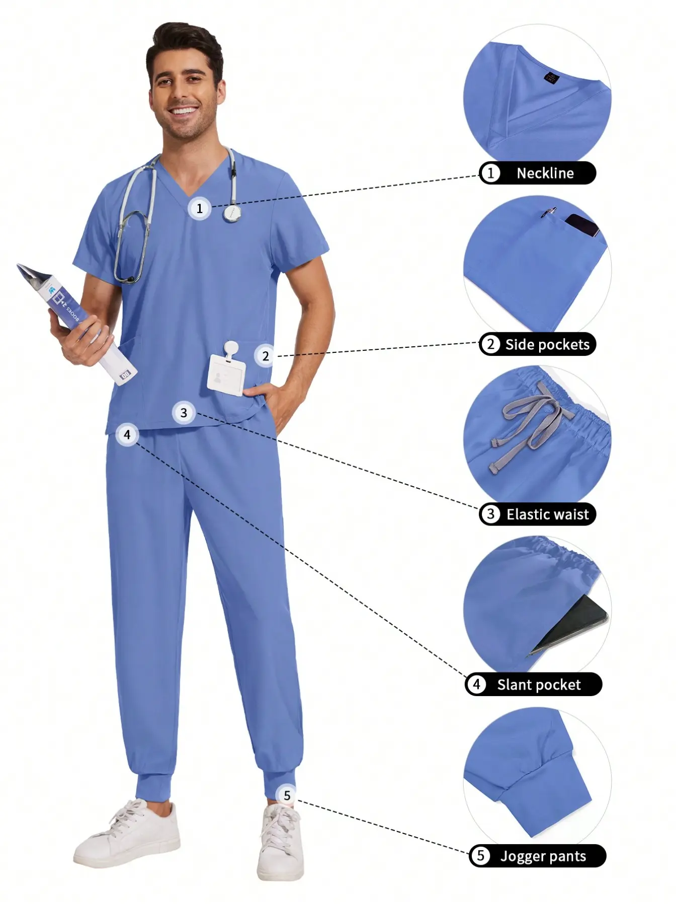 Professional Treatment Room Summer Workwear Set, SPA Care & Beauty Clinical Uniform, Pet Clinic Groomer Outfit, Comfortable & Breathable Work Clothes