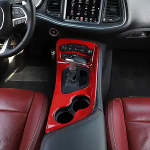 For Dodge Challenger 2015+ Gear Shift Panel Cover Trim ABS Car Interior Vehicle Decoration Automotive Sticker Decals Dashboard