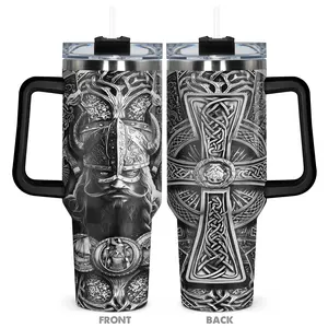 1pc, 40oz Stainless Steel Hydration Tumbler, Viking Valor Funny Print 40oz, Reusable Vacuum Insulated and Durable, Gift for Any Occasion: Birthdays, Holidays, or Special Moments for Family, Friends, or Coworkers, Tumbler Drinkware