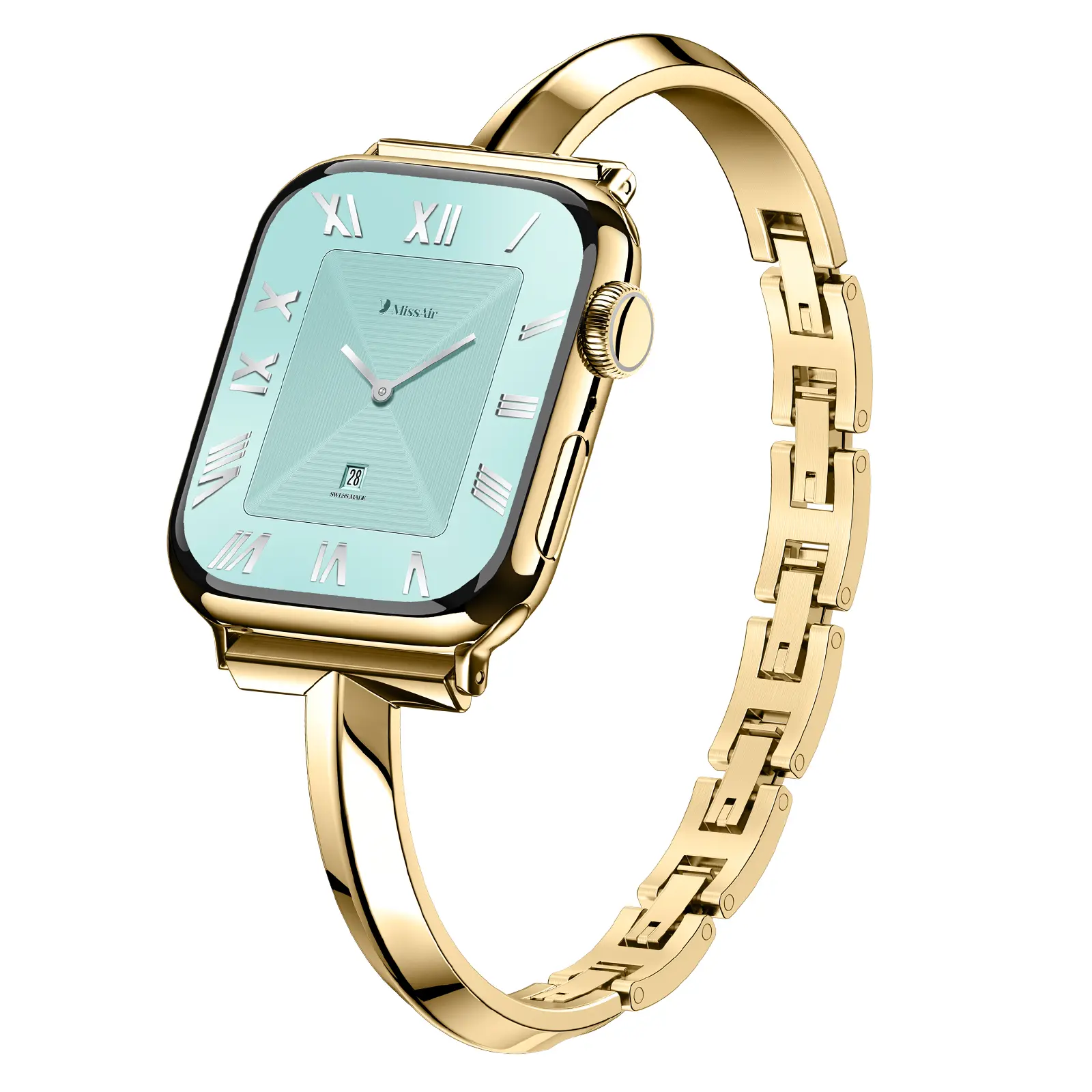MISSAIR T-Bracelet 316L Stainless Steel Watch Band Only, Compatible with Apple Watch Series 1–11, SE & Ultra, 38mm-49mm, Adjustable Metal Strap for Women