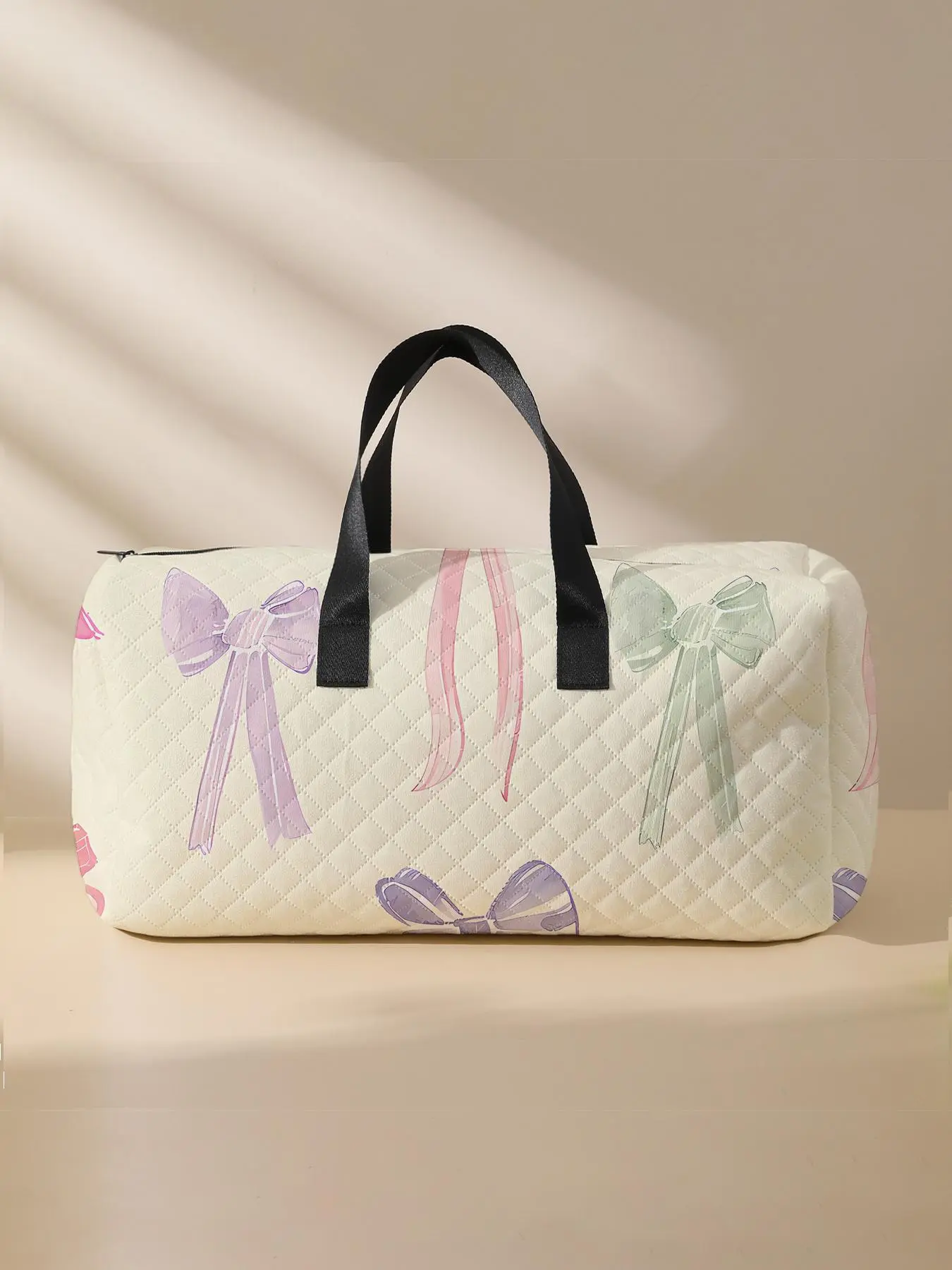 Bow Pattern Duffle Bag, Large Capacity Travel Duffle Bag, Portable Overnight Bag, Fashionable Travel Bag for Women & Girls, Traveling Bag, Hand Luggage Bag, Travel Duffel Bag