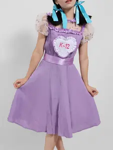 Movie K-12 Cosplay Costume Full Sets Pink Purple Slim Dress Uniform Suits for Women Womenswear Outfit Halloween Carnival Party Clothes Roleplay