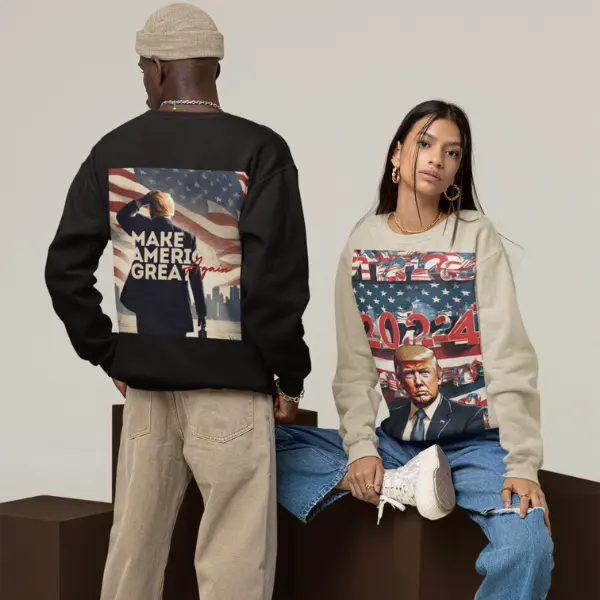 Make America Great Again: Cozy Unisex Crewneck Sweatshirt for Election 2024 – Perfect for Trump Supporters, Patriots, & MAGA Fans!  Show Your Love for Trump with this Premium Quality Shirt | Limited Edition