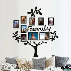 3D Acrylic Photo Frame Wall Decor, 1 Set DIY Photo Collage Gallery Wall Sticker, Wall Decor for Home Office Wedding School, Ornaments, Decorative, Home Decor Accessory, Aesthetic Room Decoration
