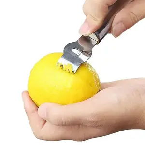 1pcs Stainless Steel Lemon Peeler Orange Fruit Citrus Zester Peeler Kitchen Bar Craft Stainless Steel Knife Peeling Tools