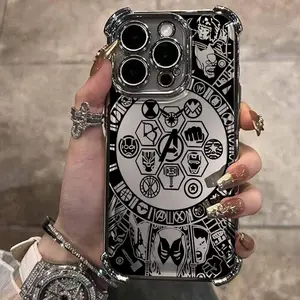 Premium silhouette style of an Avengers superhero character. For the iPhone 17 PRO MAX and iPhone 16 15 14 13 12 11 PRO MAX PLUS and 16E 17 AIR Series, with electroplated frame and soft back cover for a creative style and fashionable personality.