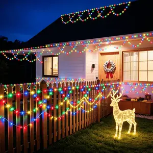 USB Wave Shape Romantic String Lights, 138 LED Fairy Curtain Lamp, 600cm, 8 Modes, Valentine's Day Decor, Outdoor Patio Lighting