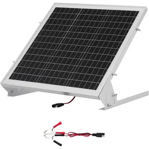 VEVOR 50W 12V Solar Battery Trickle Charger Maintainer, Mono Solar Panel Battery Charger with Upgraded MPPT Controller Adjustable Mount Bracket, IP65 Waterproof for Car Boat RV Trailer House RoofVEVOR Super Brand Day