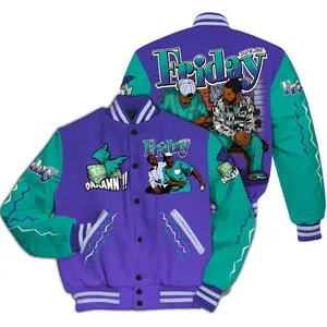 Retro Grape Sneaker Varsity Jacket, Friday Vibe Full Print Bomber, Collectible Hype Streetwear, Bold Drip Style Fan Apparel Gift