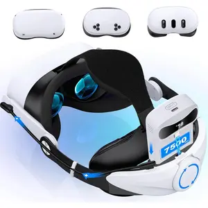Head Strap Compatible with Meta Quest 2/Quest 3S/Quest 3 Head Strap With 7500mAh Battery, Large Cotton Back Pads for More Comfort, Adjustable VR Headset Strap Accessories Enhanced Support&Reduce Pressure
