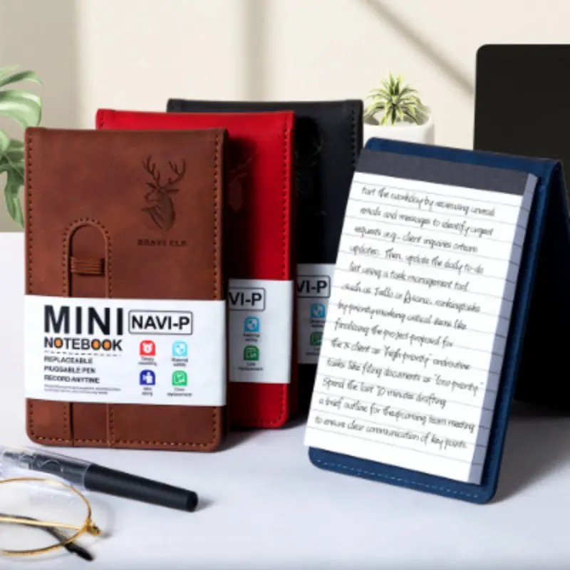 A7 Mini Pocket Notebook, Portable Memo Pad, Small Notepad, Pocket Journal, Includes Pocket Pen, Ideal for On-The-Go Notes