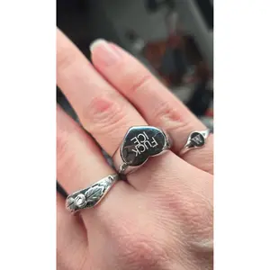 No Ice Heart Ring, stainless steel signet ring