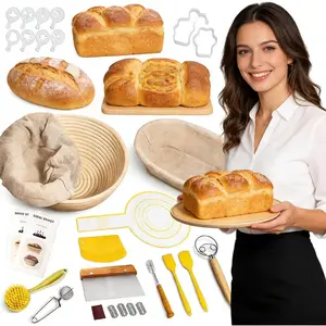 All-in-One Artisan Bread Baking Set – Complete Sourdough Starter Kit with Banneton Proofing Baskets & Dough Tools – Essential Baking Supplies for Beginners & Experienced Bakers
