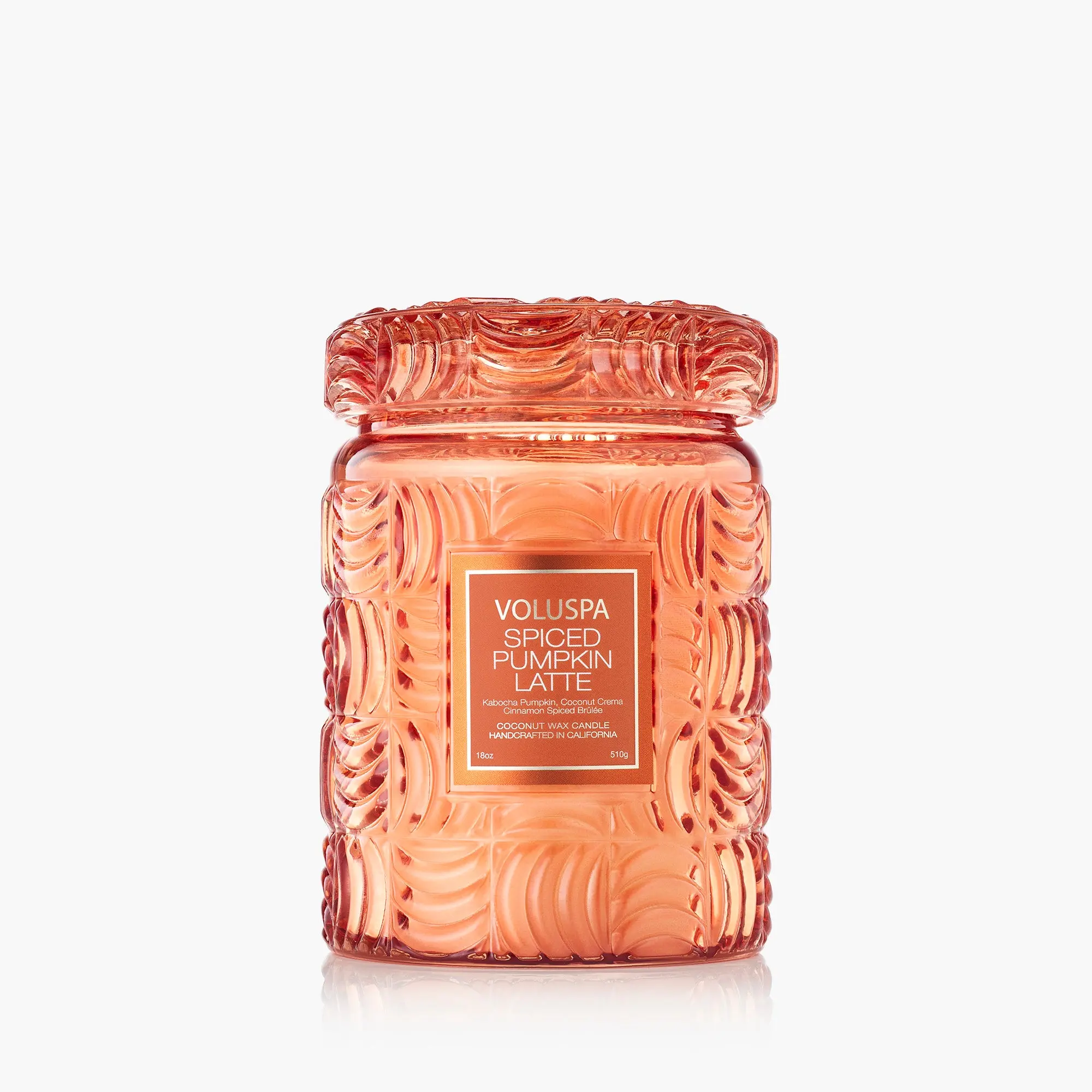 Large Jar Glass Spiced Pumpkin Latte Candle - Creamy Coconut-Vanilla-Marshmallow Fragrance, Cotton Wick, Scented Home Decor Accent