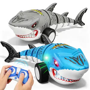 Remote Control Shark Cars Toy,RC Toy Car, RC Monster Truck for Remote Control Enthusiasts,360°Rolling Turns & Slides With Lights Cool Outdoor Toys