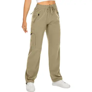 Womens Hiking Pants Quick Dry UPF 50 Lightweight Travel Golf Cargo Safari Pants Zipper Pockets