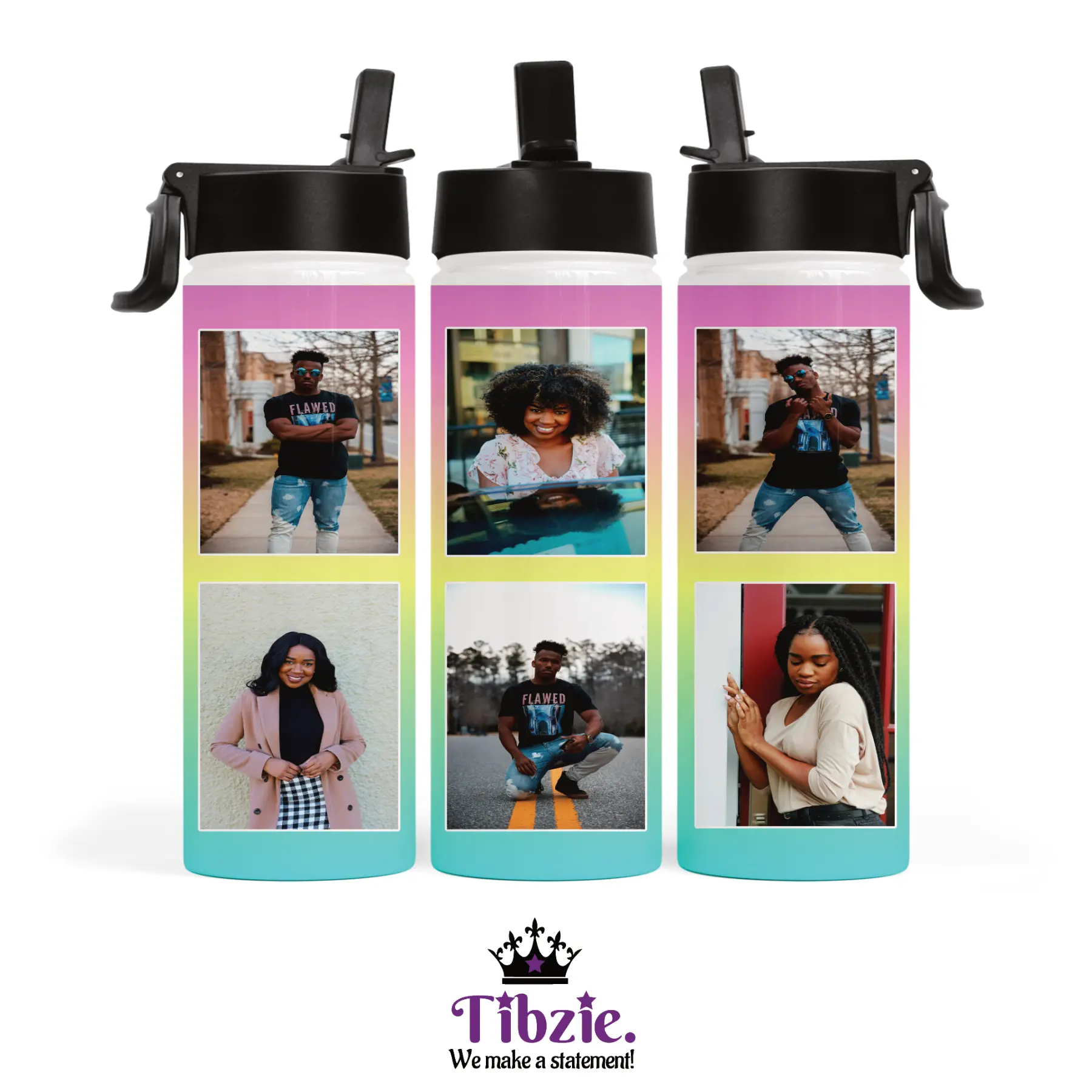 Tibzie Custom Photo 22 oz Water Bottle with Handle – Stainless Steel, 2.96x11 in., Personalized Name in 12 Fonts, Custom Images, Premium Hydration Bottle for Gifts or Everyday Use (CUSTOM REQUEST)