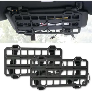 2 Pcs MOLLE Car Sun Visor Organizer,Vehicle Rigid MOLLE Panel Tactical Visor Organizer for Car Visor/Headrest/Seat Back,Molle Tactical Gear Holder for EDC Tool Holster Bag Rack Truck Equipment