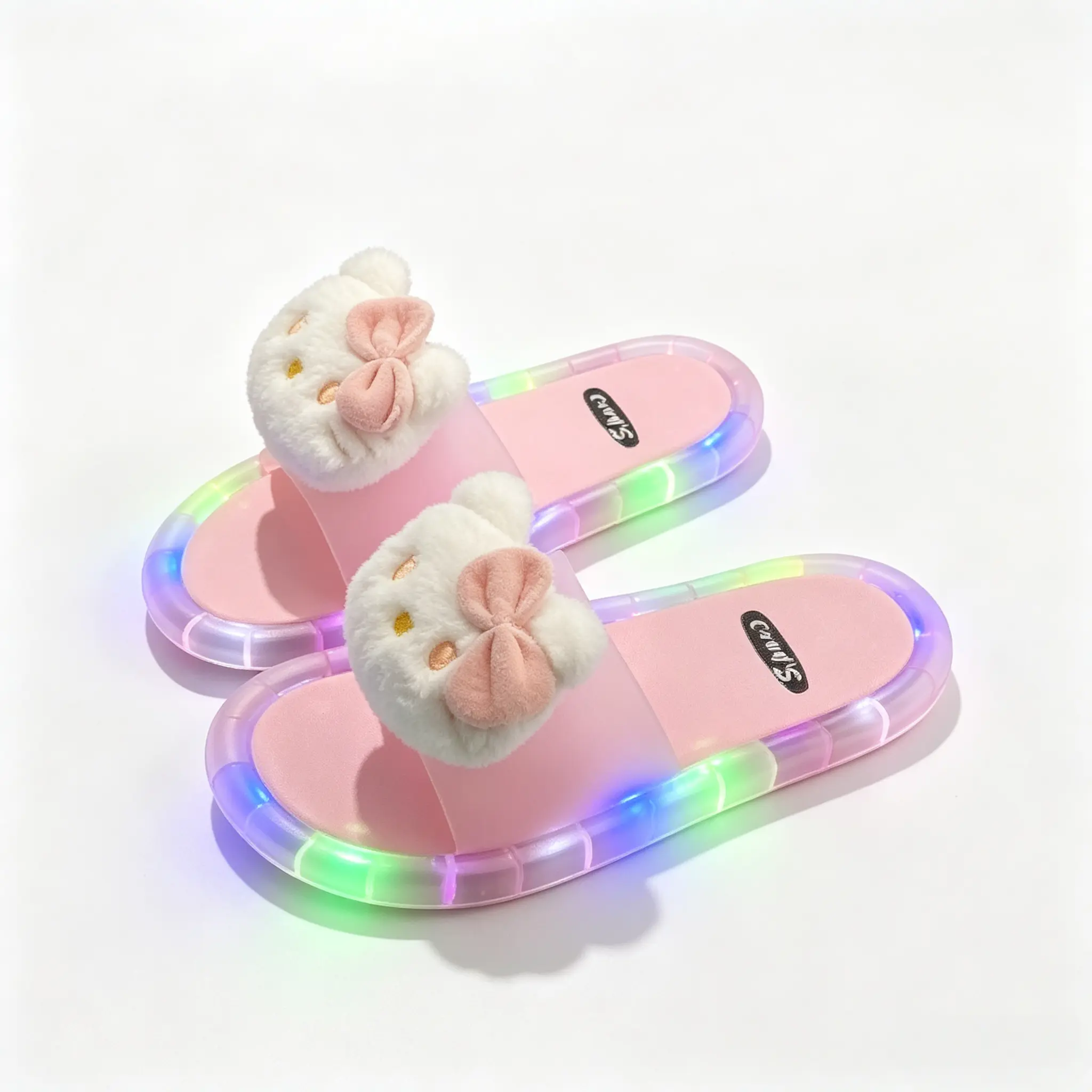 Official Sanrio Glow In The Dark Luminous Slippers Cute Kawaii Non-Slip Indoor Slides Footwear Gift for Girls Women