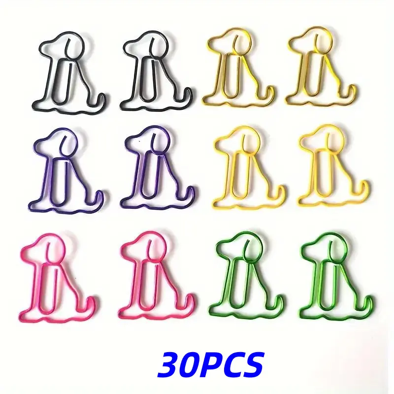 30pcs Colorful Animal Paper Clips, Mixed Puppy Bobby Pins, Creative Fun Pins, Cute Dog Retention Pins, for Home, School, Office, Paperclip