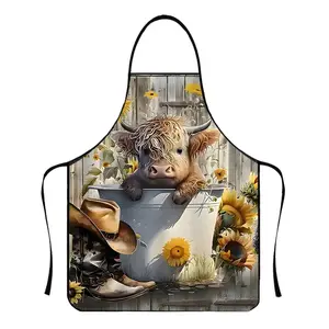 Cute Animal Pattern Polyester Apron, 1 Count Unisex Cooking Apron, Christmas Gift, Winter Apron for Women,Cool Autumn Apron,Nails Design Tool, Nails Art,Nails Ideas,Christmas Decorations, Kitchen Cooking Aprons