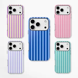 Personalized  Aesthetic Striped Touch Phone Case Cute Phone Cover Phone Accessories Trendy Design for iPhone 17 17 Pro Max 17 Pro 17 16 15 14 13 12 11