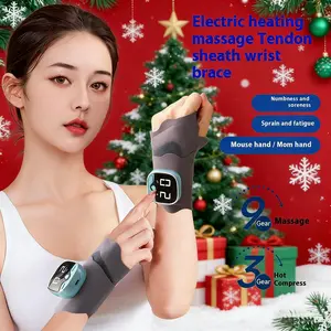 USB Rechargeable Wireless Hand & Wrist Massager with Heat — 9 Temperature Levels & 5 Intensity Settings, Digital Display, Hand Massager for Carpal Tunnel, Gift for Friends & Family for Christmas, Birthday, hand massager for arthritis