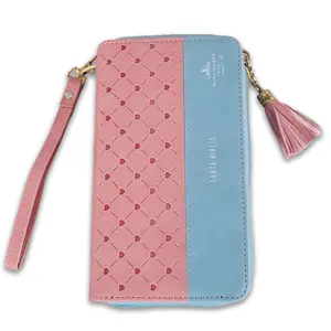 Women's Checkbook Bible RV1960 pink and light blue small with ribbon and hand grip this Bible is in Spanish