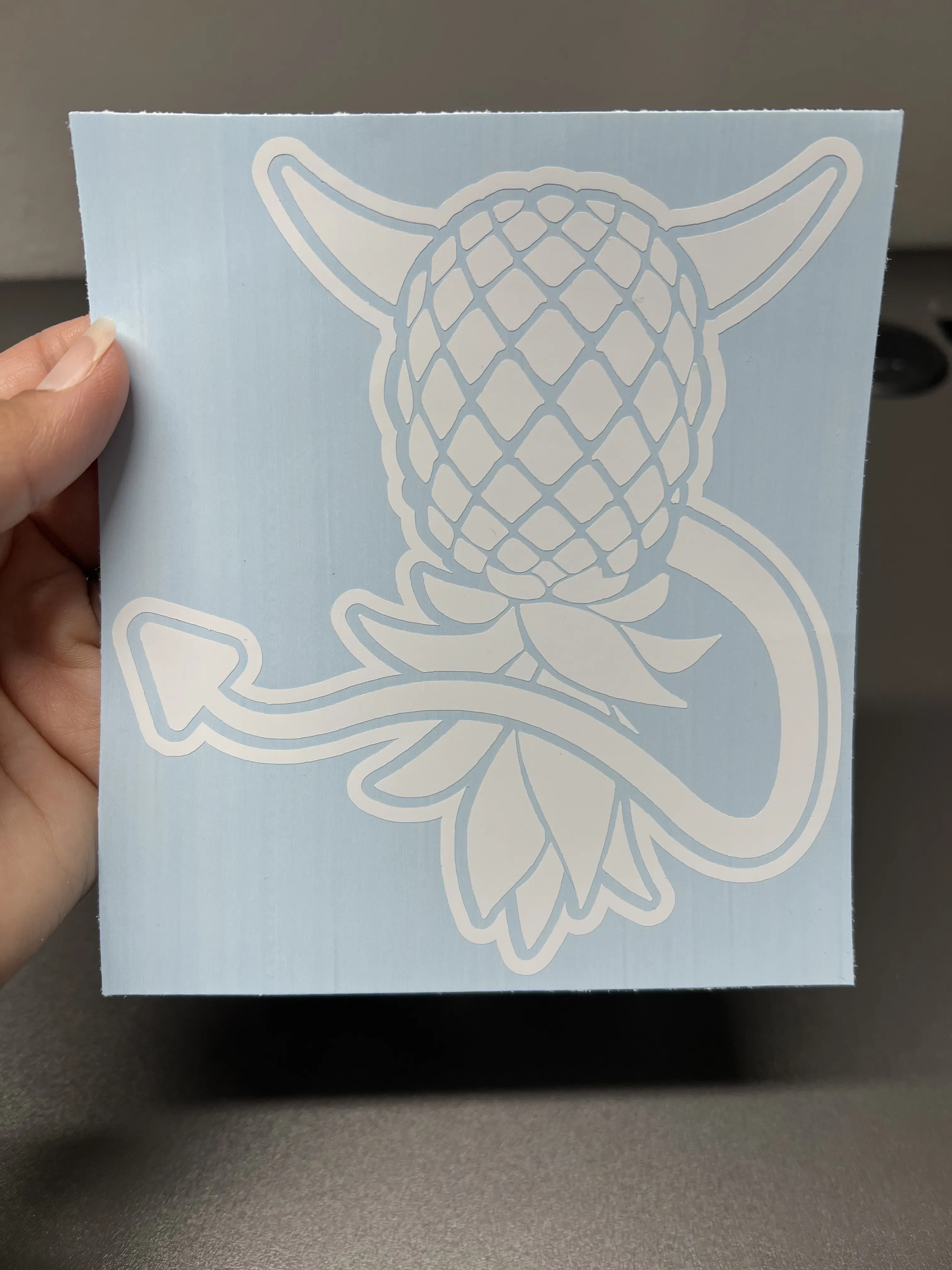 Upside Down Pineapple with Devil horn and tail (iykyk lol) Vinyl Car/Window/Door Decal