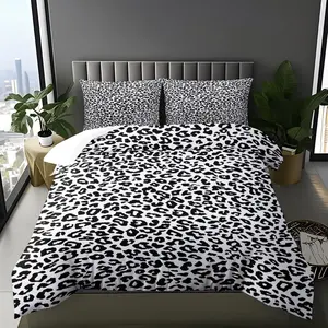 Leopard Print Duvet Cover Set, Bold & Cheetah Bedding, 1 Duvet Cover + 1/2 Pillowcases, Edgy Aesthetic, All Season, Queen/king Size