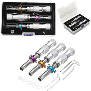 Set of 3 Stainless Steel Tubular Tool Set - Anti-Slip Manual Screwdriver, Hexagonal Wrench, Pick Gasket, Seal Hook for Hand Repairs, Auto, and Home