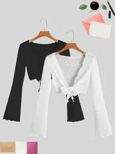 Simple Solid Color Cardigan Knitwear Spring Autumn Long Sleeve Sun Protection Casual Fashion Versatile Top Two Piece Set