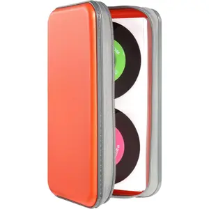 96 Capacity CD Case,Portable DVD Hard Plastic Case Holder CD Organizer Wallet Protective DVD Storage (96, Orange)