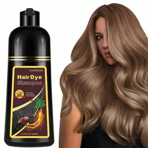 Hair Dye Shampoo 3-in-1 Champu Para Canas Mujer, Instant Coffee Herbal Hair Color Treated Shampoo, Natural Brown Long Lasting Easy to Use, for Women Men, Mother's Day Gift, 500ml