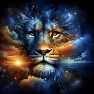 Lion Pattern DIY Diamond Arts Colorful Painting Kit without Frame, DIY 5D Diamond Arts Colorful Painting Kit, Wall Art Decor for Home Living Room Bedroom, Diamond Painting Kits
