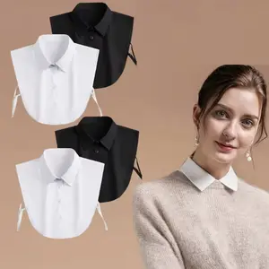 4pcs Fake Collars Detachable Faux Collar For Women Fake Clown Collars For Women Outfit Half Shirts Round