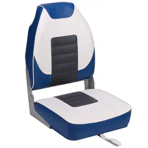 Ergonomic High Back Folding Boat Seats, 2 Pack – Thickened Sponge Padding, Molded Plastic Frame, Rust-Proof Hinges, Weather-Resistant PVC, Easy Installation, Perfect for Fishing, Speedboats, Canoes, Marine Accessories Ergonomic High Back Folding Boat Seat