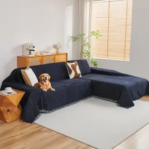 Sectional Couch Covers, Couch Cover for Sofa, 2 count Couch Covers for L Shape Sofa Cover, Furniture Protector for Pets,  , Sofa Slipcover for 3-4 Cushion Couch (71"x118"+91"x134", Navy Blue)