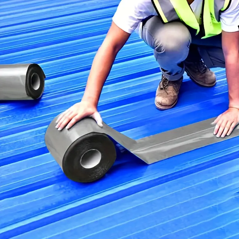 10cm X 10m Self-Adhesive Waterproof Industrial Adhesive Tape, Cuttable, Rustproof, Corrosion Resistant, Leak Proof Roof Repair, Outdoor Use, Super Strong Adhesion, Long Lasting Adhesive