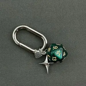 Dice & Star Design Charm Keychain for Bag & Car Keys, Cute Bag Charm for Women & Men, Trendy All-match & Exquisite Accessories for Birthday Gift