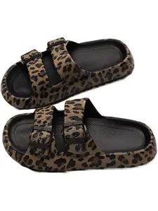 Women's Fashion Leopard Print Slides, Casual Comfortable Platform Slippers for Summer, Non-slip Beach Trendy All-match Indoor & Outdoor Wear Walking Shoes, Leopard Pattern Slides