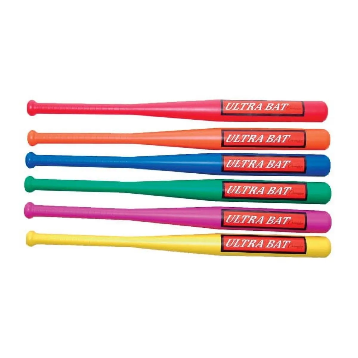 212 MAIN Ultra 6-Piece Baseball Bat Set - UB30SET, 30" High-Density Polyethylene Multicolor Bats with Durable Plastic Ridged Grip, Baseball Training Equipment for Games, Relays, Unisex