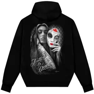 TRUTH OR DARE Chicano Clothing, Chicana Art, Cholo Chola outfit Cotton Fabric Menswear Casual, Streetwear hoodie T-Shirt S-3XL