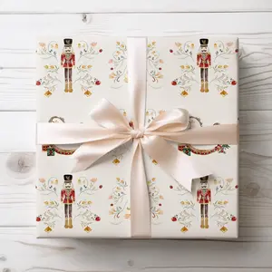 Nutcracker Wrapping Paper, Christmas Gift Wrap, Elegant Wrapping Paper, Holiday Gift Wrap , Best of gift, Meaningful gift. (Get 1 paper cutter when buying any 5 rolls)
