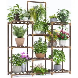 Stand Indoor Tall  Stand Outdoor Large   Shelf Indoor for 12 Pots ,3-tiers  Holder for Patio Living Room Gardening Balcony 34.5" Wx47.3 Hx11.78 D